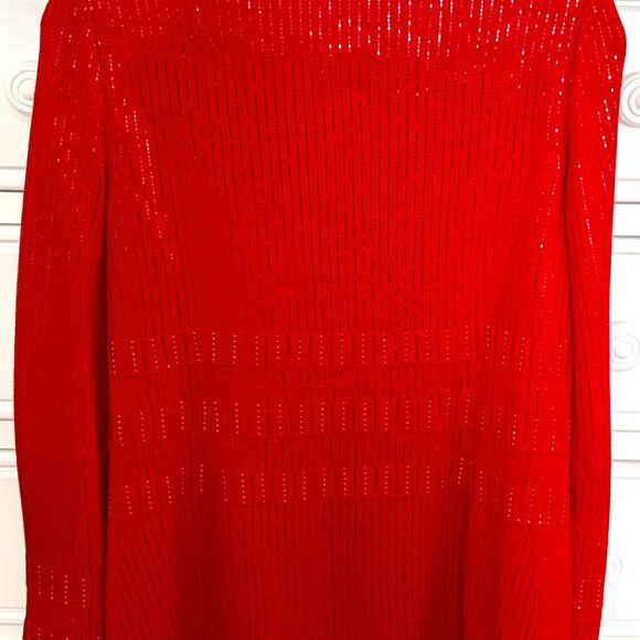 ST. JOHN EVENING BY MARIE GRAY,  RED SANTANA KNIT - SIZE 8 - FREE SHIPPING! - Picture 6 of 7